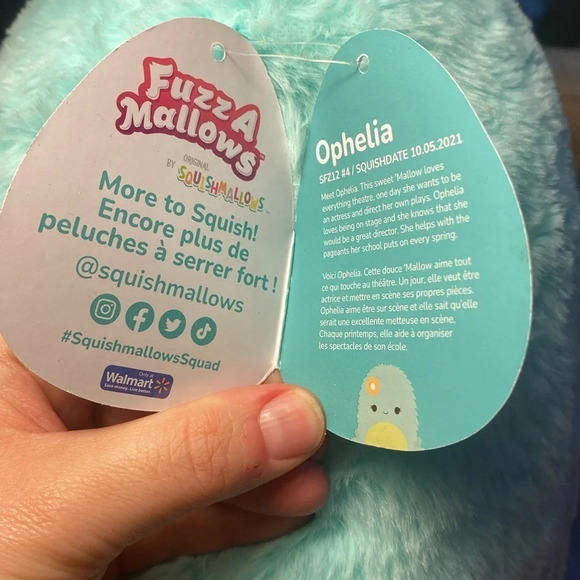Squishmallows FuzzAMallows Ophelia - Picture 5 of 6
